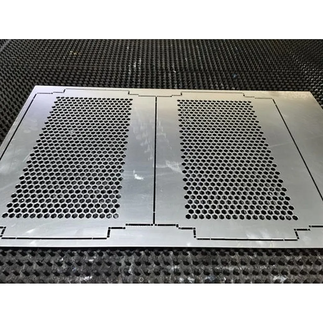 Powder coated perforated metal screen panels for ceiling system