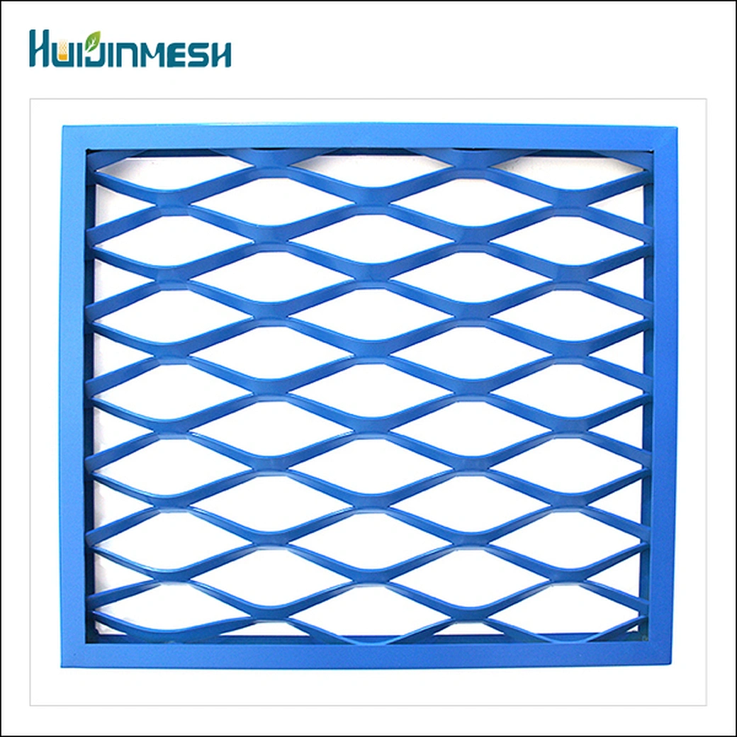 Powder coated expanded metal window architectural decorative