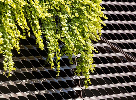 expanded metal facade detail