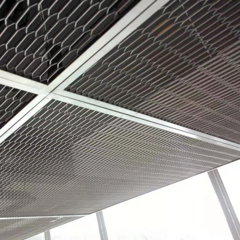 Expanded wire mesh for ceiling