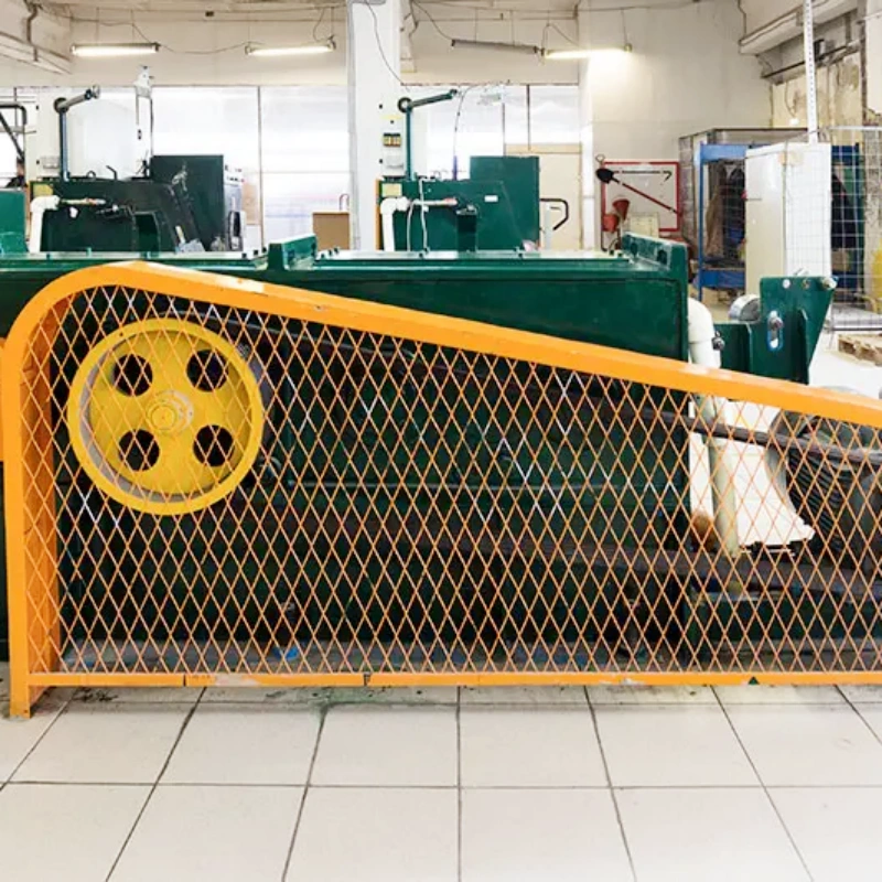 Expanded metal machine guard fencing